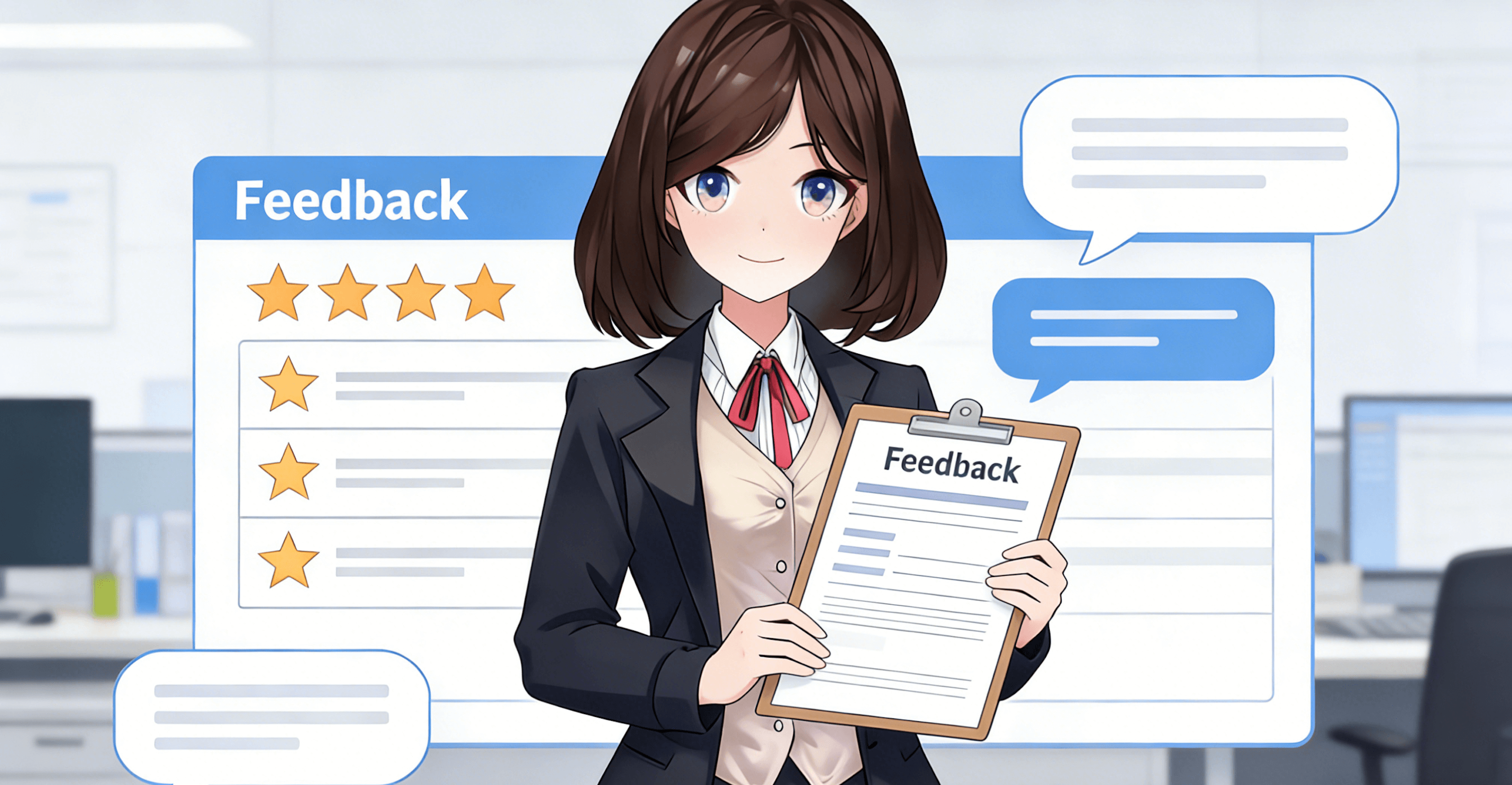 顧客からのフィードバックが集まるイメージ図 
